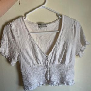 V neck urban outfitters crop top w buttons